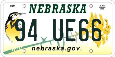 NE license plate 94UE66