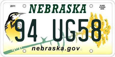 NE license plate 94UG58