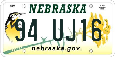NE license plate 94UJ16