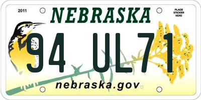 NE license plate 94UL71