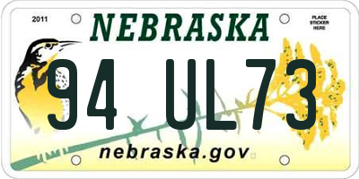 NE license plate 94UL73
