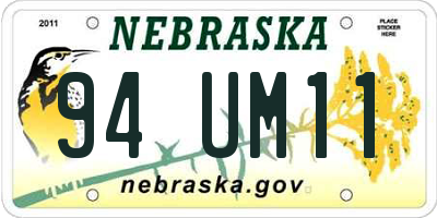 NE license plate 94UM11