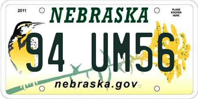 NE license plate 94UM56