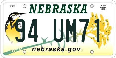 NE license plate 94UM71