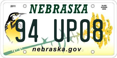 NE license plate 94UP08