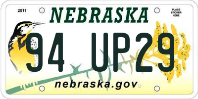 NE license plate 94UP29