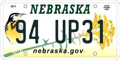 NE license plate 94UP31