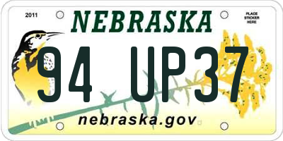 NE license plate 94UP37