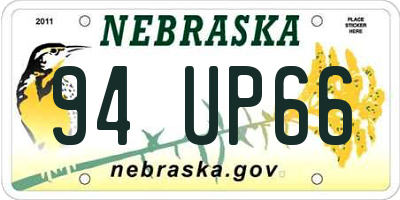 NE license plate 94UP66