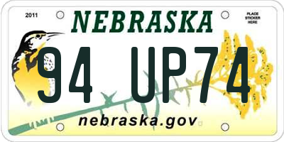 NE license plate 94UP74
