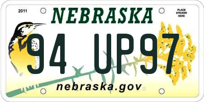 NE license plate 94UP97