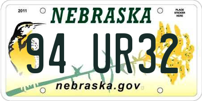 NE license plate 94UR32
