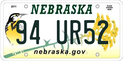NE license plate 94UR52