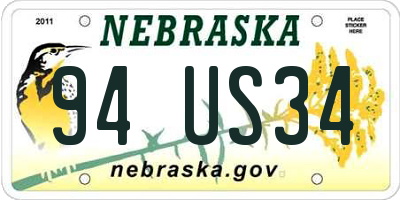 NE license plate 94US34