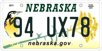 NE license plate 94UX78