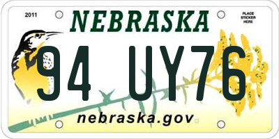 NE license plate 94UY76