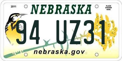 NE license plate 94UZ31