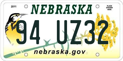 NE license plate 94UZ32