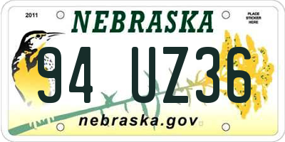 NE license plate 94UZ36