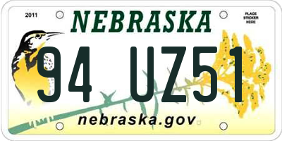 NE license plate 94UZ51