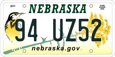 NE license plate 94UZ52