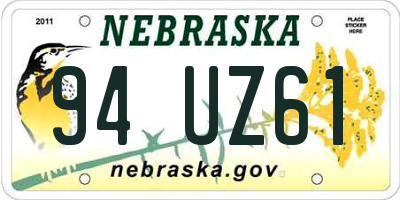 NE license plate 94UZ61