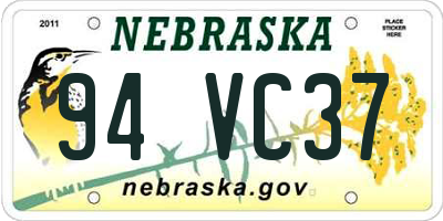 NE license plate 94VC37