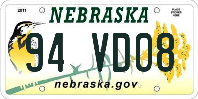 NE license plate 94VD08