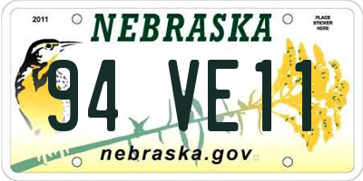 NE license plate 94VE11