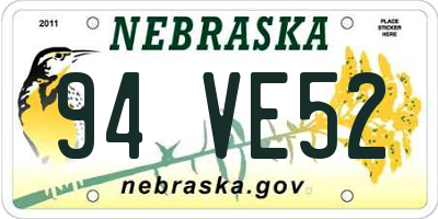 NE license plate 94VE52