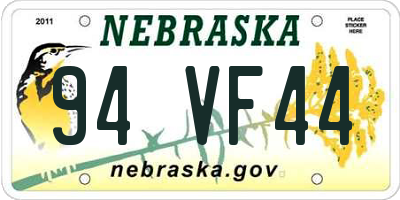NE license plate 94VF44