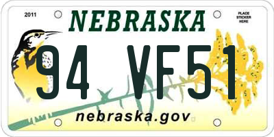 NE license plate 94VF51