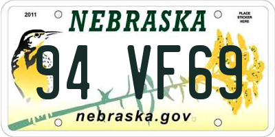 NE license plate 94VF69