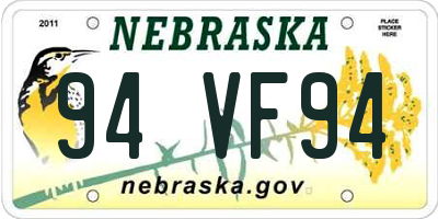 NE license plate 94VF94
