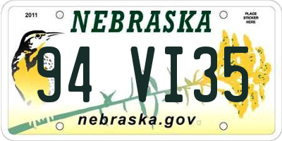 NE license plate 94VI35