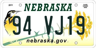 NE license plate 94VJ19