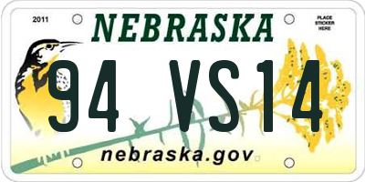 NE license plate 94VS14