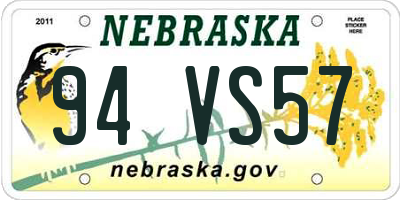 NE license plate 94VS57