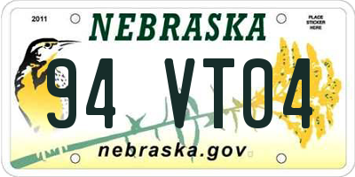 NE license plate 94VT04