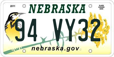 NE license plate 94VY32