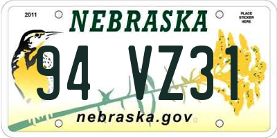 NE license plate 94VZ31
