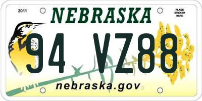 NE license plate 94VZ88