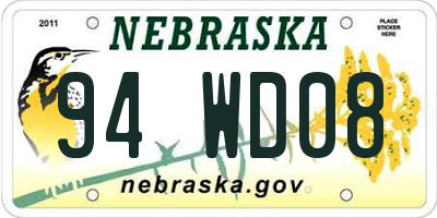 NE license plate 94WD08