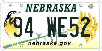 NE license plate 94WE52