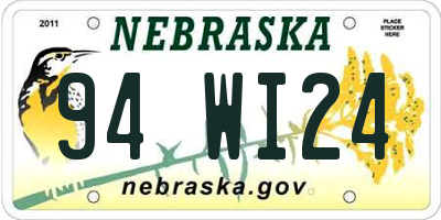 NE license plate 94WI24