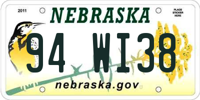 NE license plate 94WI38