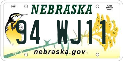 NE license plate 94WJ11
