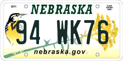 NE license plate 94WK76