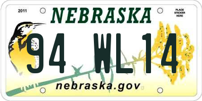 NE license plate 94WL14