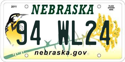 NE license plate 94WL24